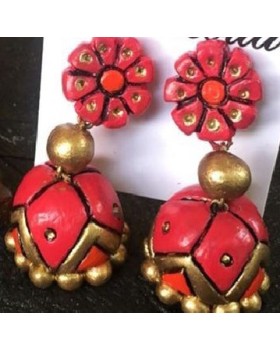 Handpainted Terracotta Jewellery – Ear rings Handpainted Terracotta Jewellery – Ear rings